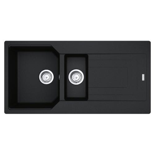 Lavello 1 vasca e mezza (100x50cm) Ubg 651 100 URBAN Nero Opaco 114 0686 779