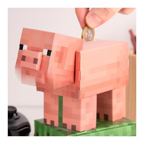 Salvadanaio Cartone (16cm) Pig Build Your Own Carta MINECRAFT PP14535MCF