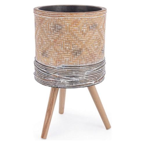 Porta piante metallo con treppiede legno (40x39cm) DAKAR Naturale 0780282