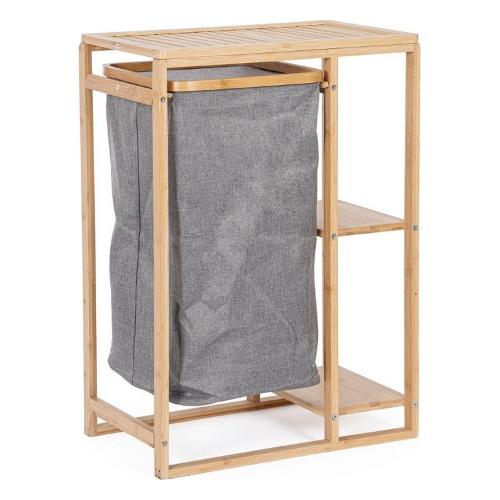 Porta biancheria Bamboo (49,5x30x70cm) PHILLIP Naturale e Grigio 0734187