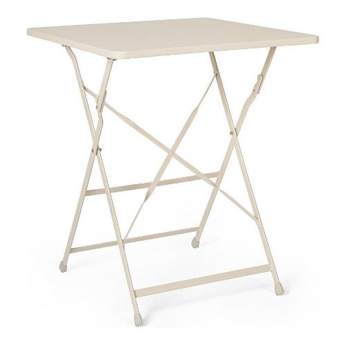 Tavolo da esterno acciaio YASMIN Fisso Champagne (60x60x71cm) 0803593