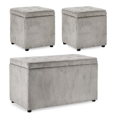 DYLAN Set pouf Grigio