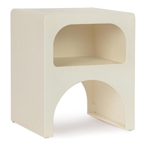 CREAMY Comodino 1 Vano a giorno Bianco (39,5x35x48,5cm)