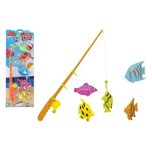 Canna pesca Mister Lenza con 5 pesci ESTATOYS Assortito 41216