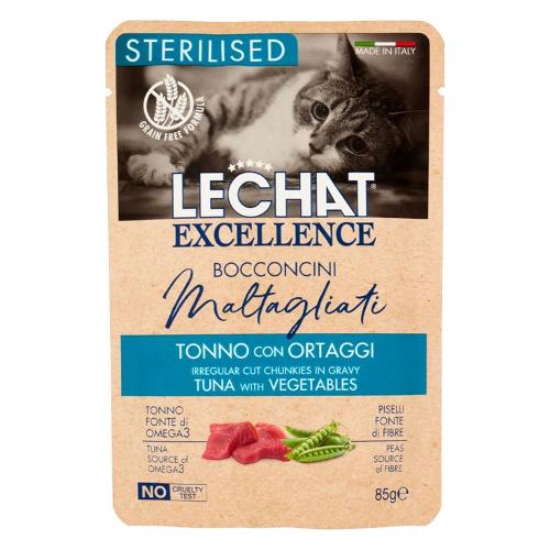 Alimento bocconcini gatti adulti Maltagliati (85gr) gusto tonno, ortaggi LECHAT EXCELLENCE 6190