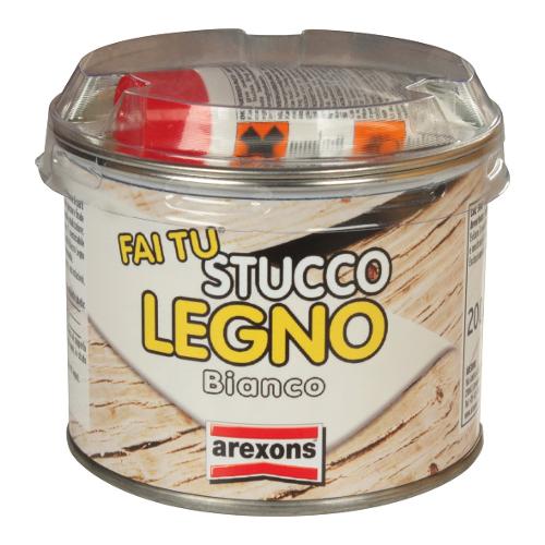 Stucco legno in pasta bicomponente bianco barattolo 200 gr 3002