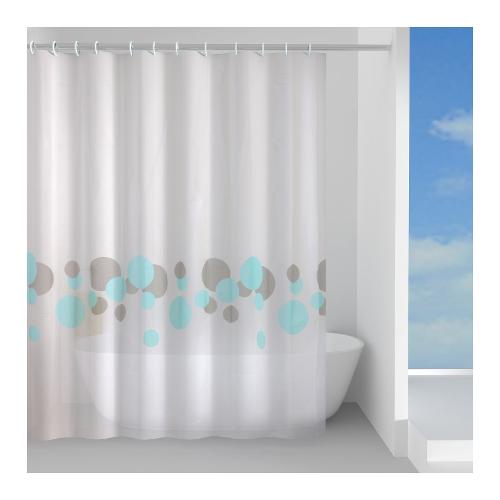 Tenda doccia in plastica (240x200cm) CIRCLES Grigio e Acquamarina TVI 1351 2430