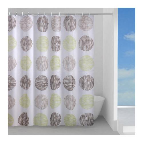 Tenda doccia in tessuto (240x200cm) GOMITOLO Verde e Marrone TTE 1326 2430