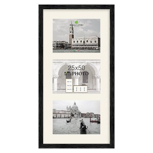 Portafoto multi (25x50cm) 3 foto Nero 6340C 09012550