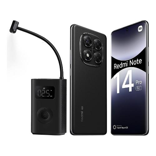 Smartphone 6,67" REDMI NOTE 14 PRO Bundle Portable Air Compressor 5G Midnight black ( 256GB Ram 8GB 5110mAh ) MZB0I88EU