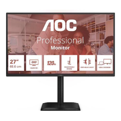 Monitor 27" ( IPS 2560x1440 QHD 2K 120Hz ) Pivot Black Q27E4CV