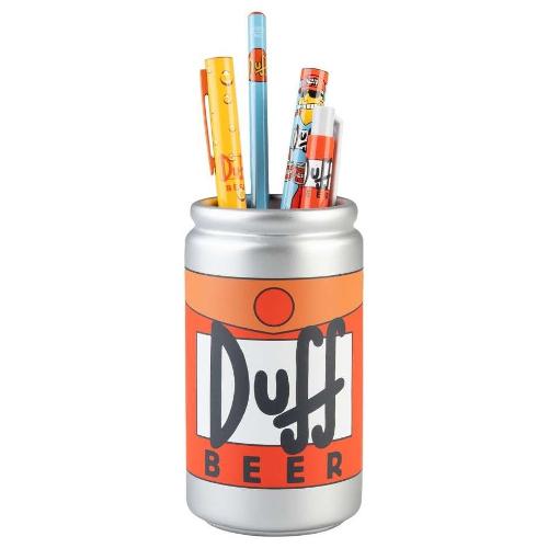 Porta penne Duff Beer con set cancelleria (7x12,4cm) THE SIMPSONS Arancio e Silver LAPSDE07