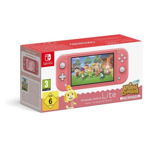 Console videogioco SWITCH LITE Bundle Animal Crossing New Horizon Digital Download Coral 10017609