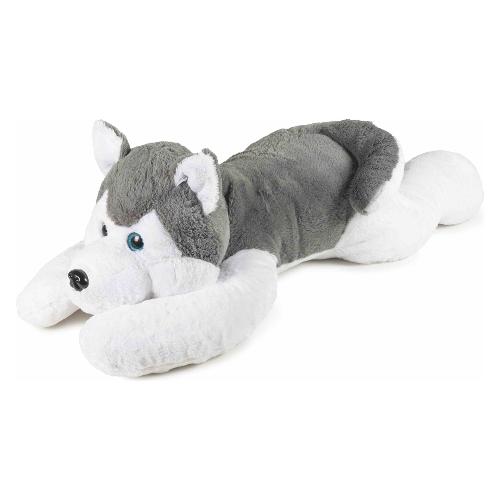 Peluche Cane Husky (100cm) Grigio e Bianco 28029