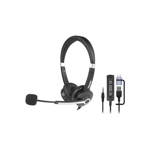 Cuffie microfono filo RENOVA HEADSET Black e Silver HHEADM UJX