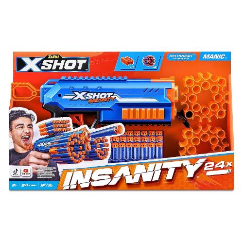 Pistola blaster Insanity Manic con 24 cp XSHOT ZUR36603