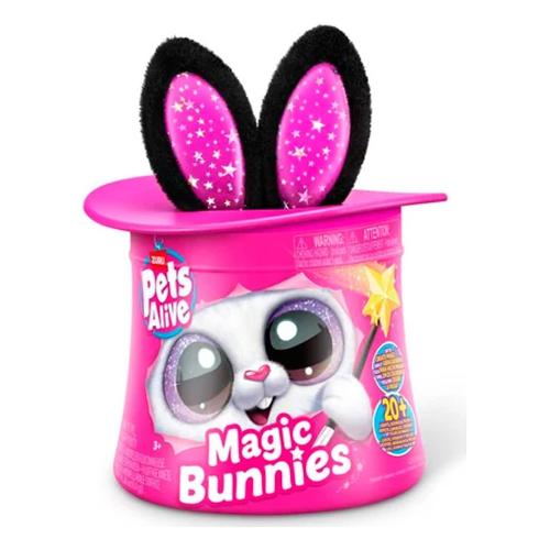 Peluche Cilindro Magic Bunnies (35cm) PETS ALIVE Assortito ZUR9549