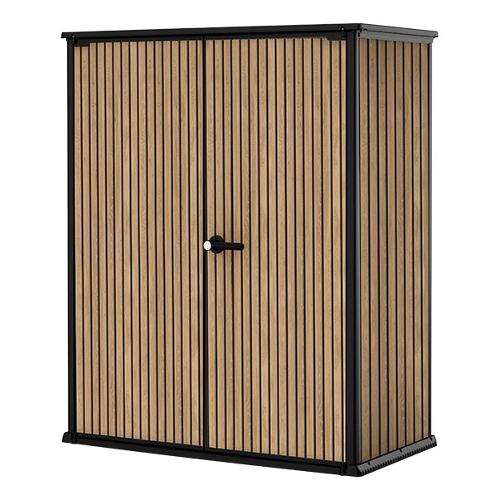 Box porta attrezzi termoplastica Vertical Shed (140x73,6x170cm) STORE Venetian e Black K259078