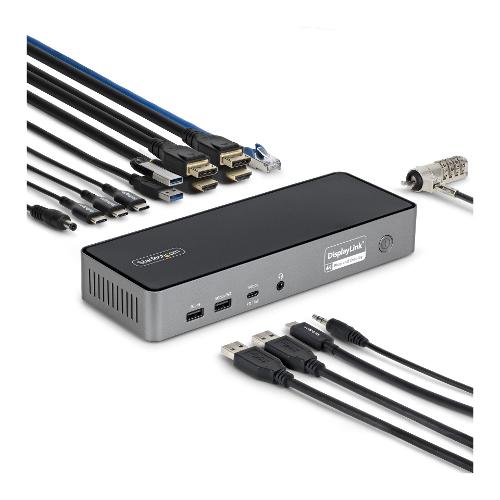 HUB 5 in 1 USB C Triple monitor Gray DK30C2DPEPRUE