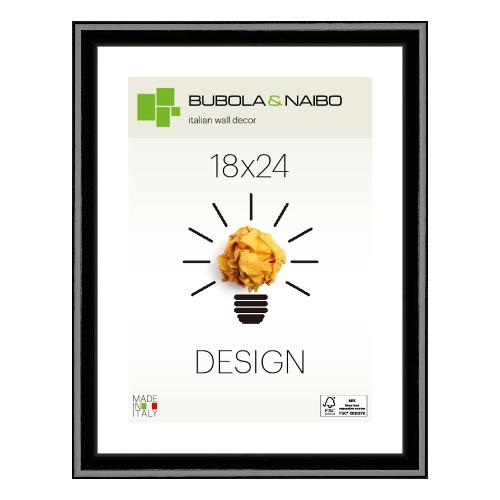 Cornice legno (18x24cm) DESIGN FRANK Nero lucido 12 NE 06