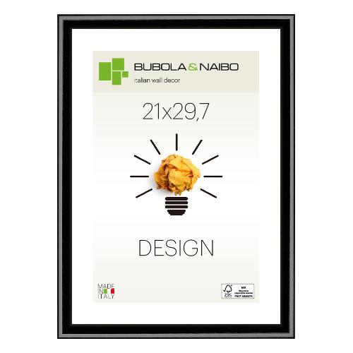 Cornice legno (21x29,7cm) DESIGN FRANK Nero lucido 12 NE MA4
