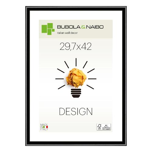 Cornice legno (29,7x42cm) DESIGN FRANK Nero lucido 12 NE MA3