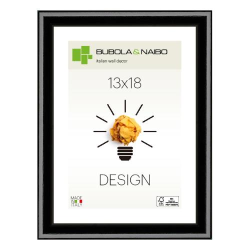 Cornice legno (13x18cm) DESIGN FRANK Nero lucido 12 NE 04