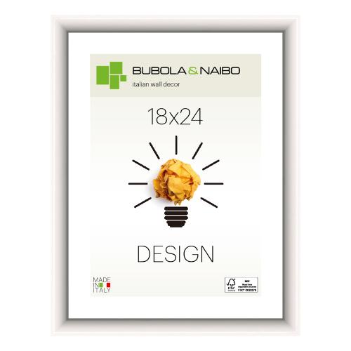 Cornice legno (13x18cm) DESIGN FRANK Bianco lucido 12 BI 04