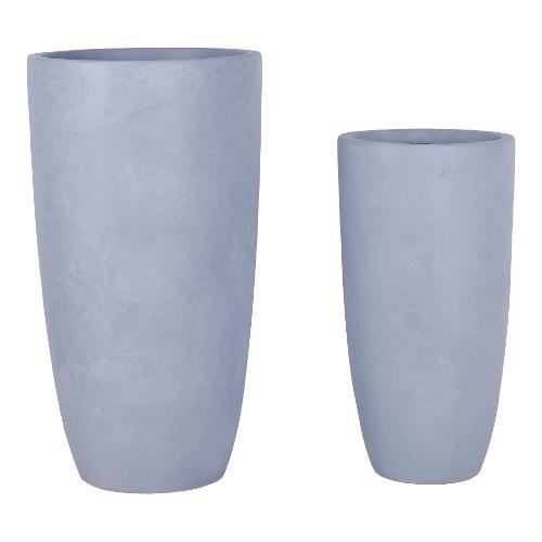 Set vasi alti per piante 2 pz (32, 41 cm) terracotta Grigio 016112