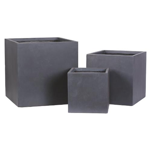 Set vasi quadri per piante 3 pz (30, 40, 50 cm) terracotta Antracite AP11524