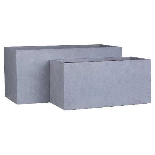 Set cassette rettangolari piante 2 pz (59, 79 cm) terracotta Grigio AP14312