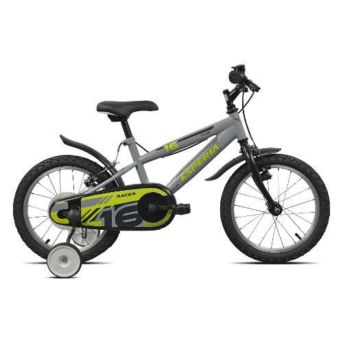 Mountain Bike acciaio ( 1 vel ) 16" con rotelle BIMBO Grey e Black Glossy 259600