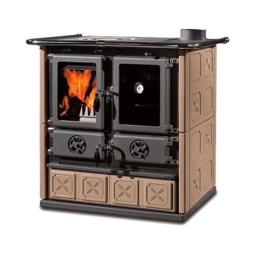 Cucina legna 7,9kW ROSETTA VST.16 Maiolica Tortora 5 stelle (88,5x57,2x84,3cm)