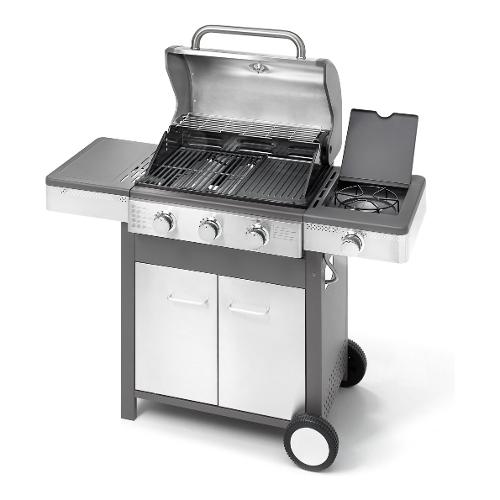 Barbecue GPL con griglia, piastra, forno INDIANAPOLIS Grigio e Inox 4/B