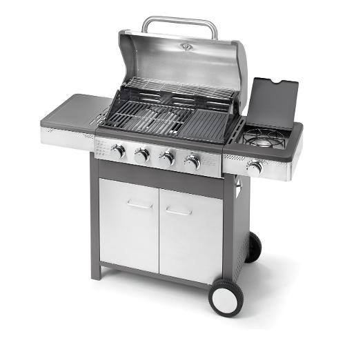 Barbecue GPL con griglia, piastra, forno INDIANAPOLIS Grigio e Inox 5/B
