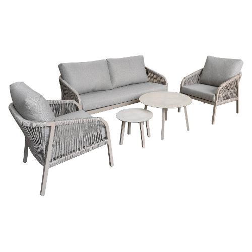Set da esterno alluminio FILO 4 posti Beige
