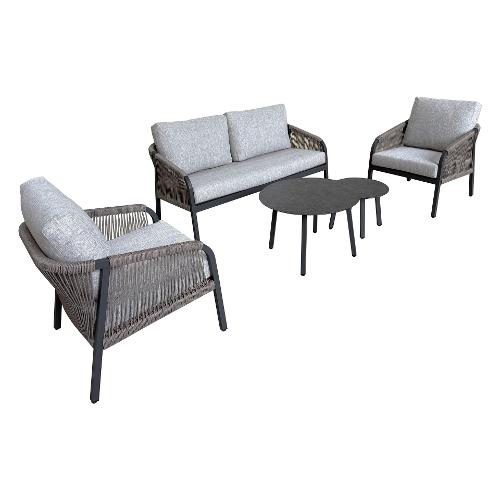 Set da esterno alluminio FILO 4 posti Antracite