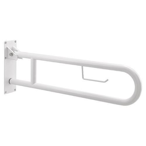 Barra ribaltabile bagno per sostegno con portarotolo (80x30cm) portata max 150 kg SNUG Bianco 565702