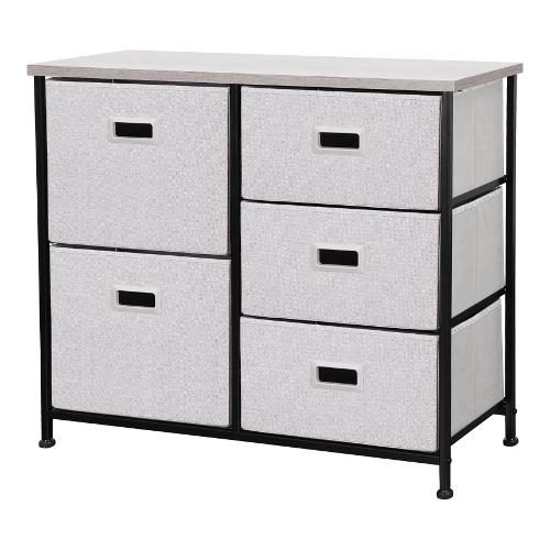 Cassettiera salvaspazio 5C in MDF rivestito (45x30x95cm) Grigio chiaro 5L 207