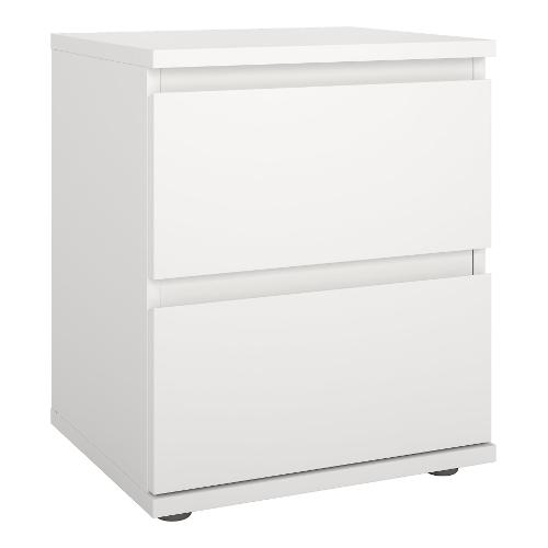 NOVA Comodino 2 Cassetti White Mobile KIT (40,2x34x48,2cm)
