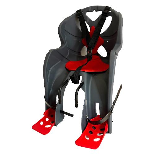 Seggiolino bici anteriore a telaio max 15 Kg LUIGINO T Antracite e Rosso
