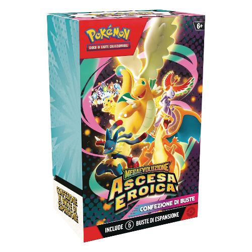 Carte gioco POKÉMON 6 Buste espansione Megaevoluzione Ascesa Eroica Assortito PK10311