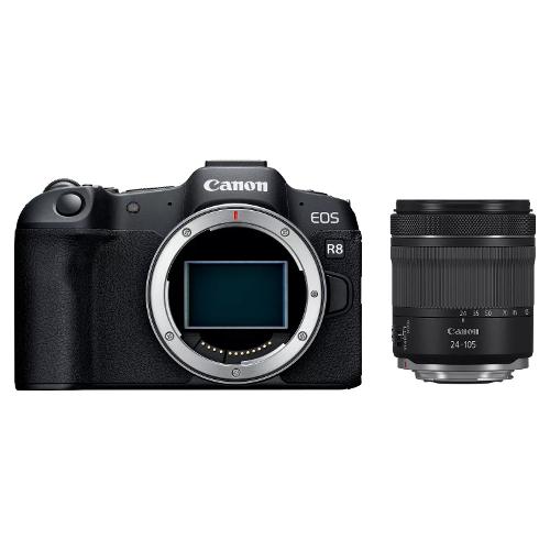 Fotocamera mirrorless 24,2Mpx Full frame EOS R8 Kit RF 24 105mm F4 7.1 IS STM Black 5803C095
