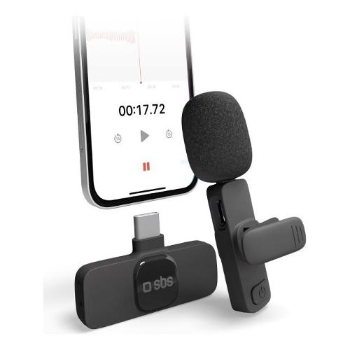 Kit microfono wireless con ricevitore e clip Black TEMICTYCBTK