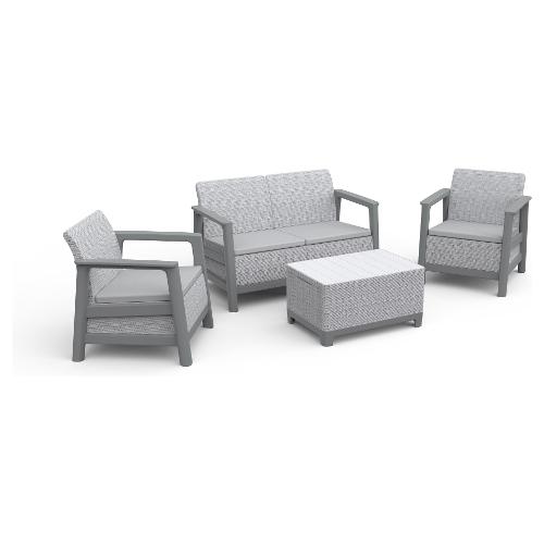 Set da esterno polipropilene SCANDI 4 posti Ash grey e Storm grey 264037
