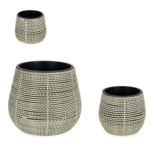 Set porta vasi piante 3 pz estraibili plastica THANH Verde 0790844