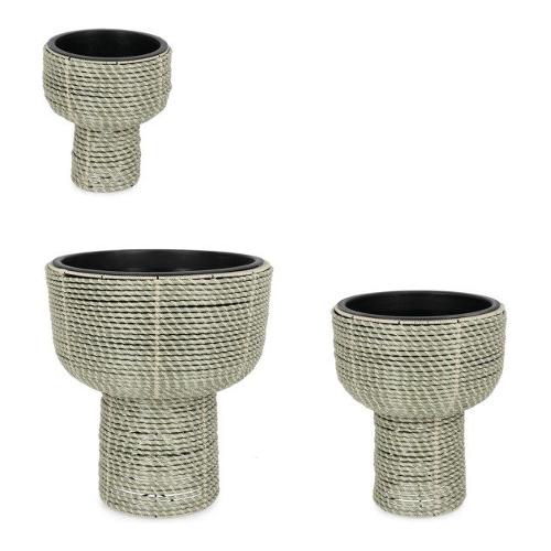 Set porta vasi piante 3 pz rialzati estraibili plastica THANH Verde 0790846