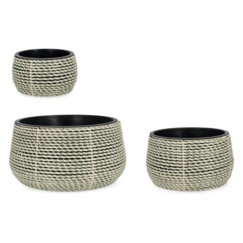Set porta vasi piante 3 pz estraibili plastica THANH Verde 0790845
