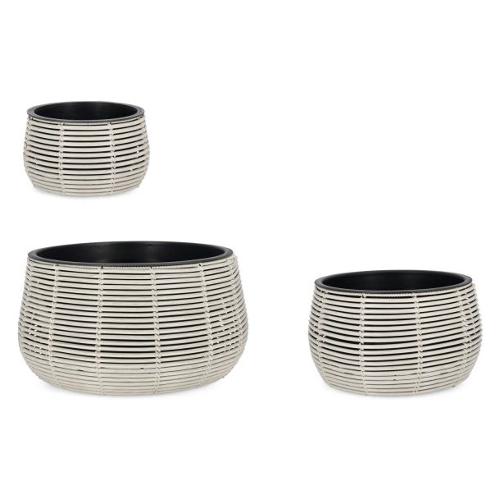 Set porta vasi piante 3 pz estraibili plastica XIAN Grigio 0790866