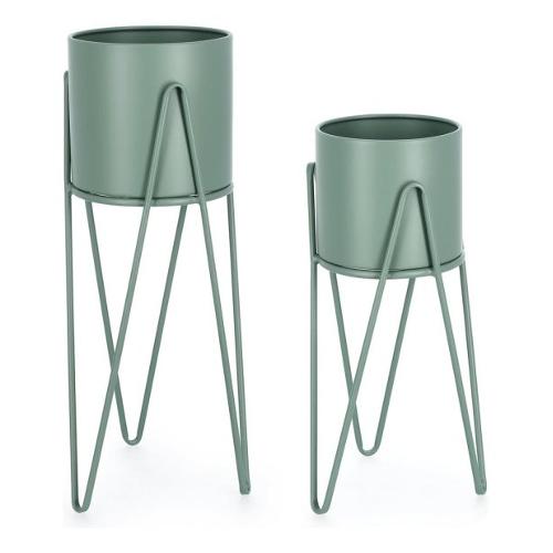 Set porta vasi piante 2 pz rialzati estraibili acciaio MADELYN Salvia 0723943